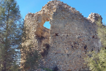 Restos de la ermita junto al castillo de Ucero.