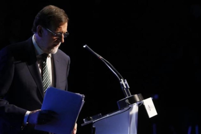 El presidente del Gobierno, Mariano Rajoy, en un acto en Madrid.-AGUSTÍN CATALÁN