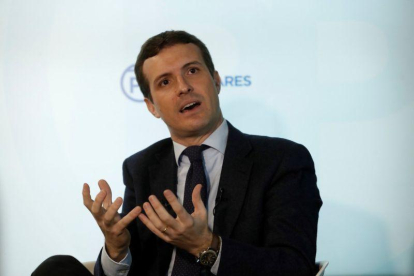 El presidente del PP, Pablo Casado.-BALLESTEROS (EFE)