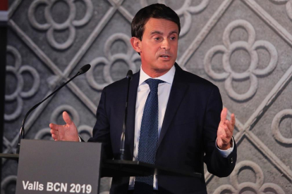 Manuel Valls, en la presentación de su candidatura para la alcaldía de Barcelona-FERRAN NADEU