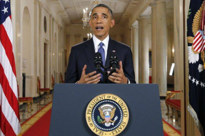 Barack Obama, durante su discurso sobre política migratoria, este jueves en la Casa Blanca.-Foto: AP / JIM BOURG