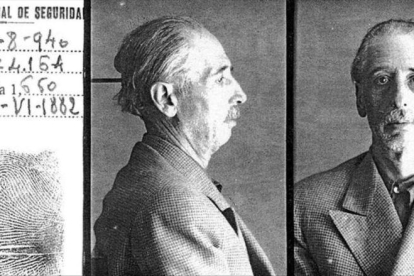 Ficha policial del president Lluis Companys que se guarda en el archivo Varela de Cádiz.-FUNDACIÓ JOSEP IRLA