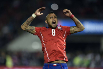 Arturo Vidal celebra el tanto logrado en los penaltis.-Foto: AFP