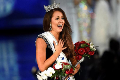 La alegría de Cara Mund al ser elegida Miss Estados Unidos.-REUTERS