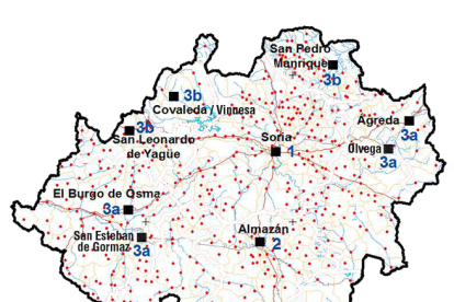 Arriba, mapa propuesta de la Diputación, abajo, propuesta de la Junta.