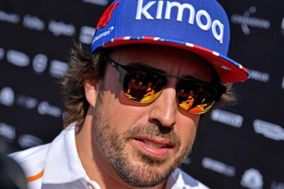 Fernando Alonso, hoy a su llegada al circuito británico de Silverstone-ANDREJ ISAKOVIC