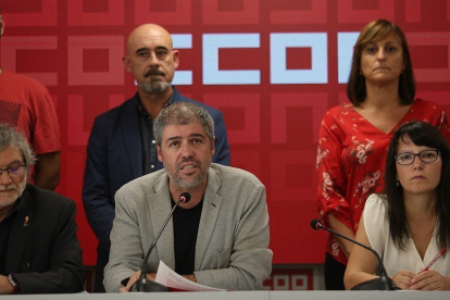 El secretario general de CCOO, Unai Sordo, preside una comisión ejecutiva del sindicato-DAVID CASTRO
