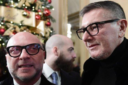 Los diseñadores italianos Domenico Dolce y Stefano Gabbana.-AFP