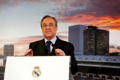 Florentino Pérez, en un acto oficial del Real Madrid.-JUAN MANUEL PRATS