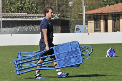 Jagoba Arrasate en la sesión de trabajo de esta semana celebrada en la Ciudad Deportiva.-Valentín Guisande