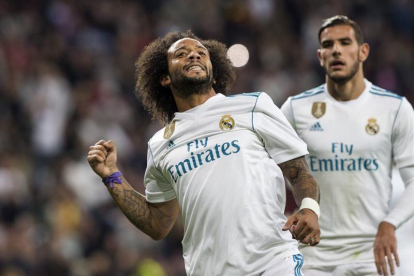 Marcelo festeja su gol.-EFE