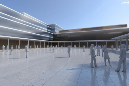 Recreación de la nueva plaza prevista en las traseras de la Audiencia.-HDS