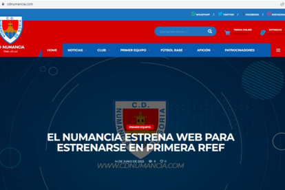 Página web del CD Numancia.