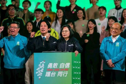 a presidenta reelecta de Taiwan, Tsai Ing-wen, durante la celebración de su victoria electoral.-EUROPA PRESS