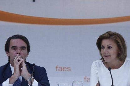 José María Aznar y María Dolores de Cospedal, el año pasado, en el campus FAES.-Foto: DAVID CASTRO
