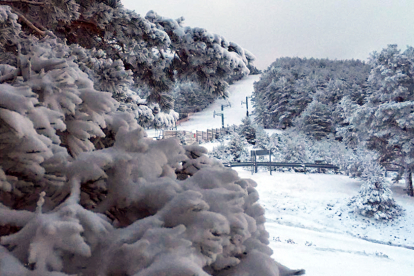 El Punto de nieve de Santa Inés ha recibido ya nieve este fin de semana.-HDS