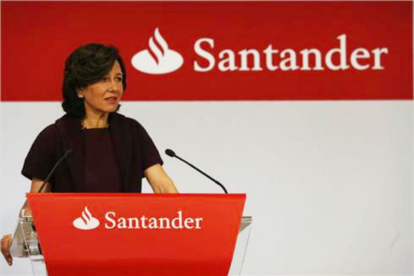 Ana Botín, presidenta del Banco Santander, en la presentación de las cifras de la entidad el pasado mes de enero.-DAVID CASTRO