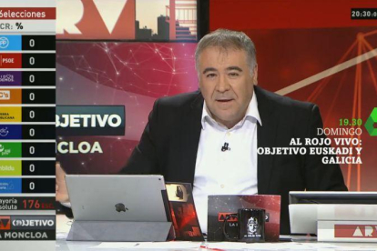 Antonio García Ferreras, en una imagen promocional del especial sobre las elecciones vascas y gallegas que emite La Sexta.-EL PERIÓDICO