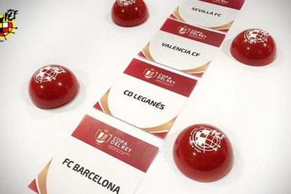 Los cuatro equipos que participan en el sorteo de semifinales de la Copa del Rey.-RFEF