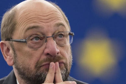 Schulz, durante un debate en el Parlamento Europeo, en Estrasburgo.-EFE / PATRICK SEEGER