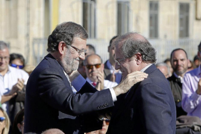 Mariano Rajoy y Juan Vicente Herrera en Béjar.-Ical