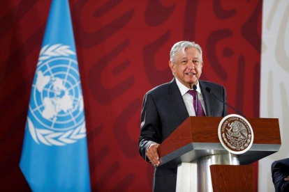 El presidente de Mexico, Andrés Manuel López Obrador,  en rueda de prensa.-EFE
