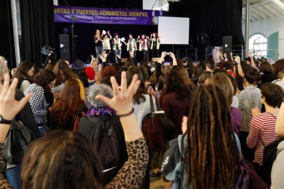 El movimiento feminista de Madrid celebra un eventazo para apoyar la huelga feminista del próximo 8 de marzo.-EMILIO NARANJO (EFE)