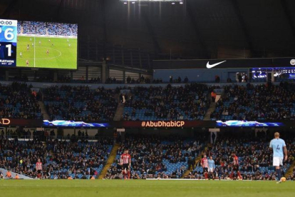 El marcador del Etihad refleja la goleada del City al Southampton.-AFP / PAUL ELLIS