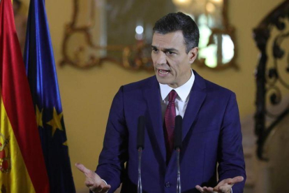 Pedro Sánchez, durante su rueda de prensa en La Habana Cuba.-JUANJO MARTÍN (EFE)