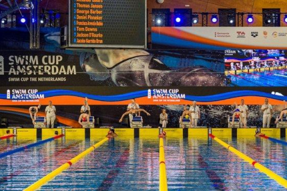 Aspecto general de la piscina en la Amsterdam Swim Cup.-ASC