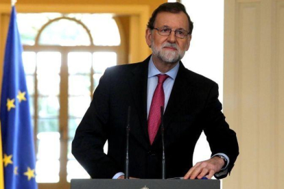 El presidente del Gobierno, Mariano Rajoy, en la rueda de prensa ofrecida el 29 de diciembre en La Moncloa.-JUAN MANUEL PRATS