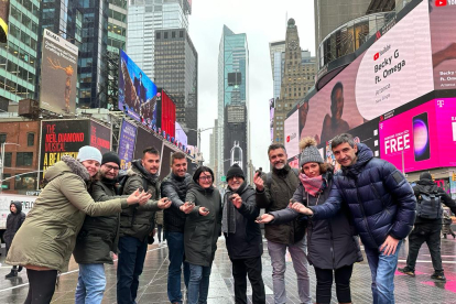 Delegación de Trufforum en la Time Square de Nueva York. HDS