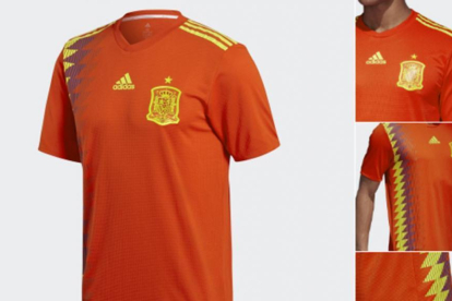 La nueva camiseta de la selección española para el Mundial de Rusia.-
