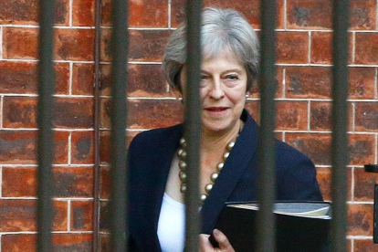 La primera ministra británica, Theresa May, este lunes en Londres-HENRY NICHOLLS (REUTERS)