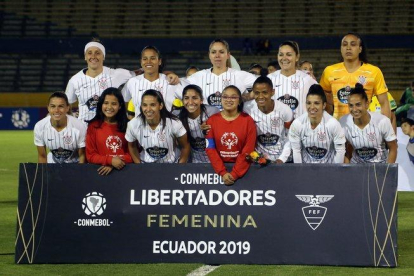 Las brasileñas del Corinthians, ganadoras de la Libertadores 2019.-AFP