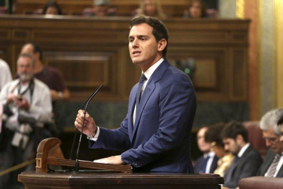 Albert Rivera, en la última jornada de la investidura.-DAVID CASTRO