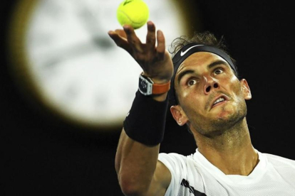 Nadal, en la final del Abierto de Australia ante Federer.-EFE
