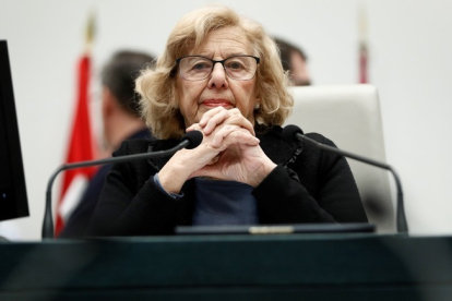 Manuela Carmena, durante un Pleno del Ayuntamiento de Madrid.-MARISCAL (EFE)