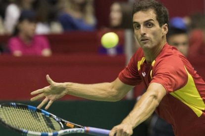 Albert Ramos durante el partido.-EFE / SRDJAN SUKI