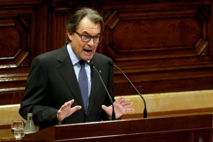 El presidente de la Generalitat en funciones, Artur Mas, durante su intervención en el debate de investidura.-EFE