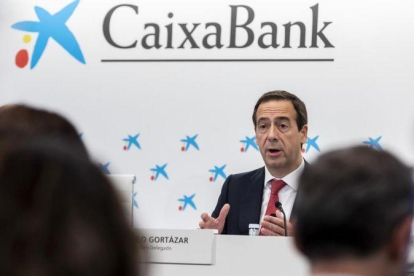 El consejero delegado de Caixabank, Gonzalo Gortázar, en Valencia.-MIGUEL LORENZO