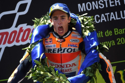 Marc Márquez (Repsol Honda) gana con autoridad el GP de Catalunya y suma la cuarta victoria de la temporada.-AFP