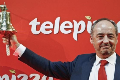 Pablo Juantegui, presidente de Telepizza, el día de la salida a bolsa.-EMILIO NARANJO