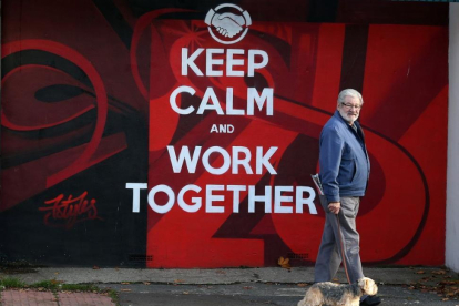 Cartel ante la sede de la planta de Nissan en Sunderland.-SCOTT HEPPELL / AFP