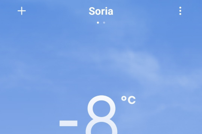 Temperatura a las 8.30 horas en Soria capital. HDS