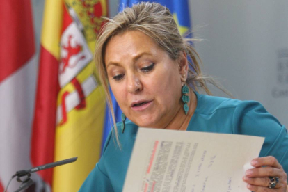 La vicepresidenta de la Junta de Castilla y León, Rosa Valdeón, comparece en rueda de prensa posterior al Consejo de Gobierno-Ical