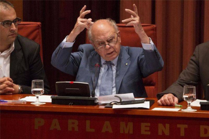 Jordi Pujol, en un momento de su comparecencia en el Parlament.-Foto: FERRAN NADEU
