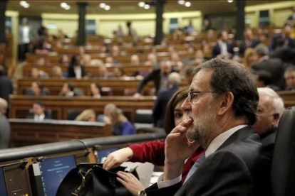 El presidente del Gobierno en funciones, Mariano Rajoy, en la sesión constitutiva del Congreso, el pasado 13 de enero.-JOSÉ LUIS ROCA