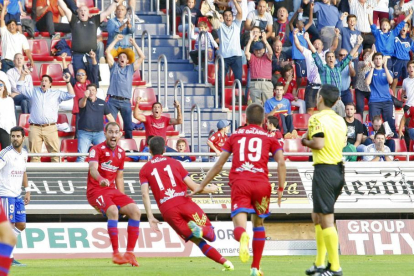 El Numancia remontaba la temporada pasada con goles de Manu del Moral y Nacho para acabar ganando al Zaragoza en Los Pajaritos.-Mario Tejedor