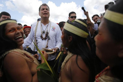 El actual presidente Rafael Correa.-AP